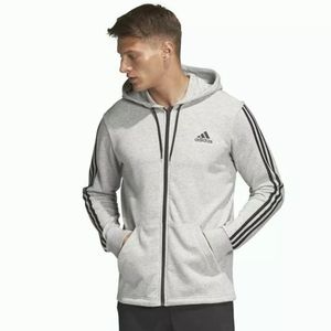 Adidas Men's Essentials French Terry 3 Stripes Full Zip Hoodie Jacket Medium